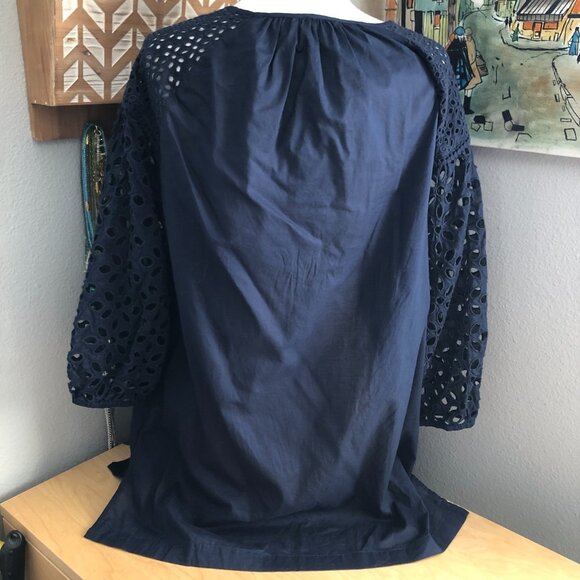 J. Crew Organic Eyelet Lace Tunic Dress Beach Cover Up - Picture 5 of 11